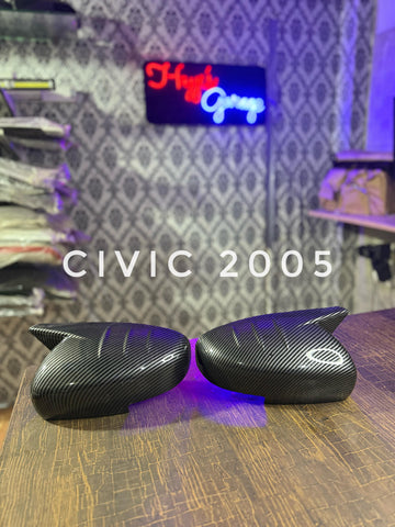 Honda Civic ES Side Mirror Batman Covers | Carbon Fiber ( 2004-6 ) | Civic Eagle-Eye Model